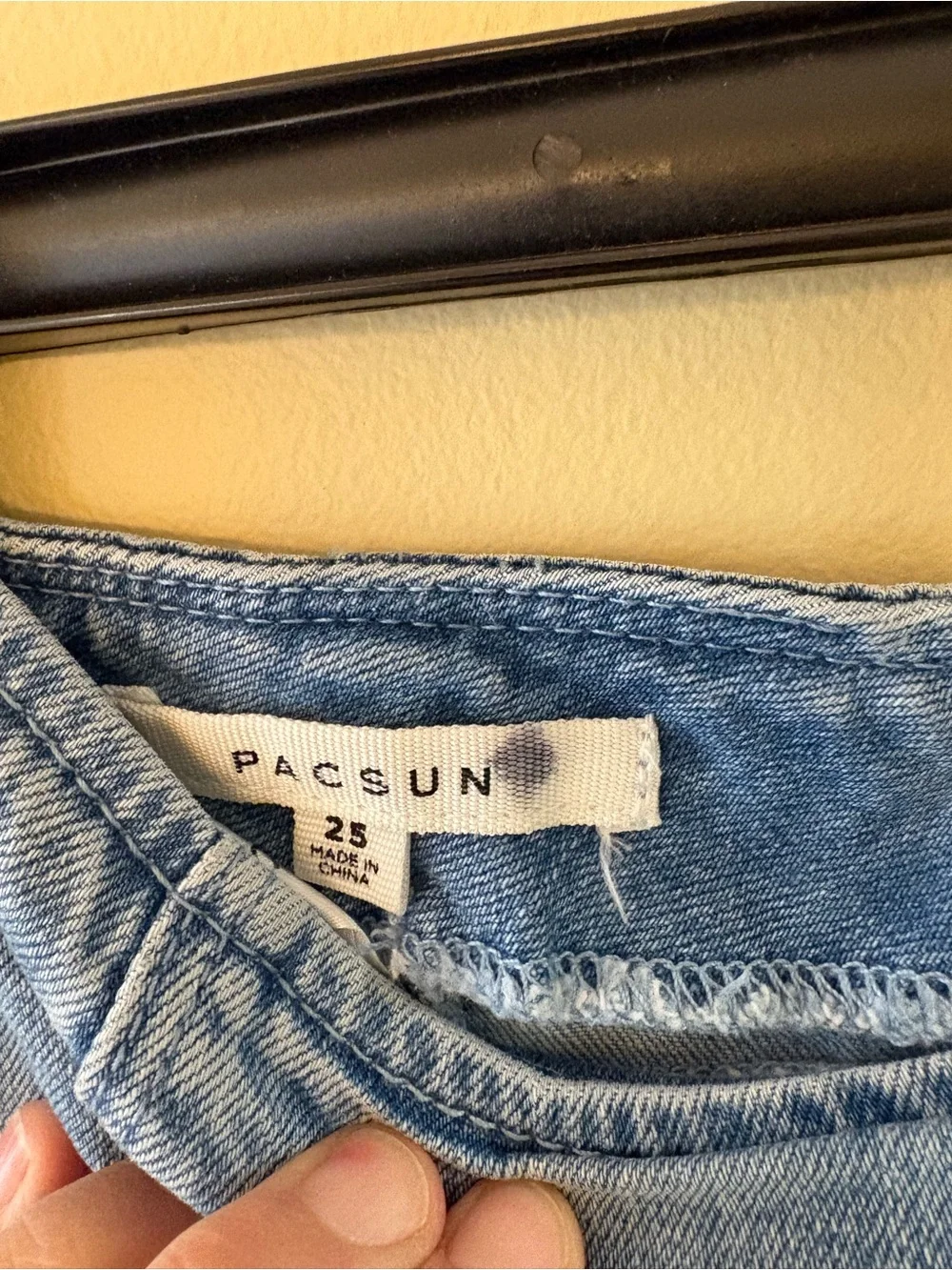 PacSun Light Blue Denim Mini Skirt with Front Notch